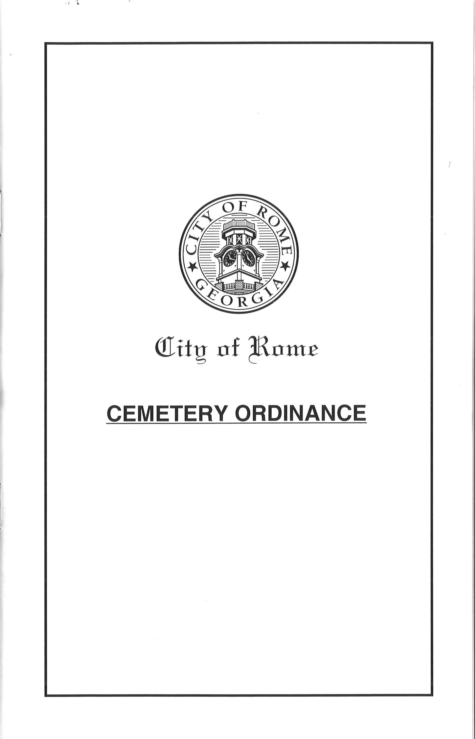 Cemetery Ordinance Booklet Image